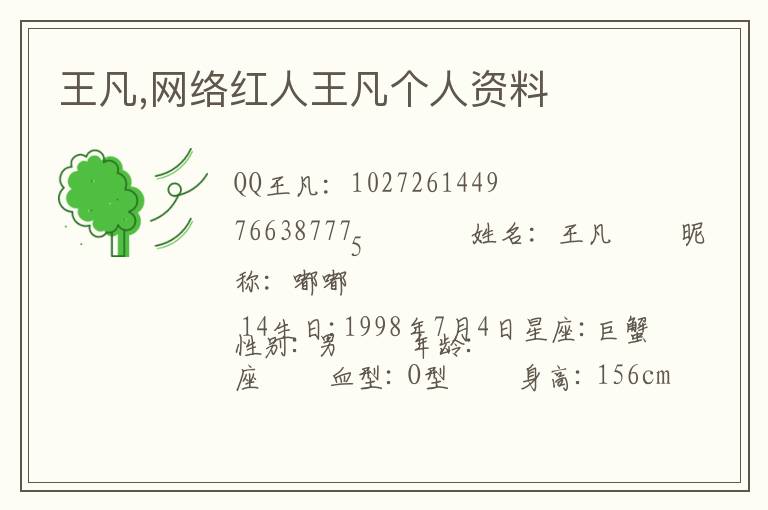 王凡莫科妻子王凡简历