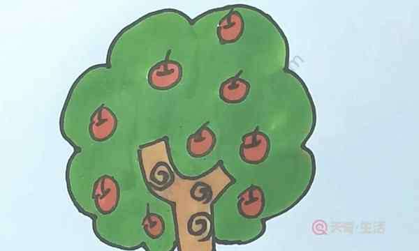 苹果树怎么画 苹果树简笔画 苹果树简笔画画法步骤