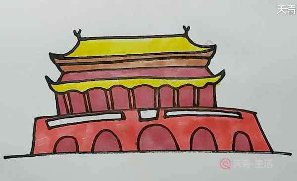 北京天安怎么画涂色 北京天安门怎么画涂色 北京天安门怎么涂色