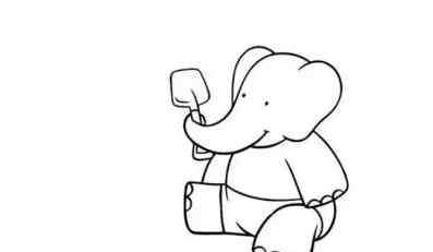 大象简笔画图片大全 萌版大象简笔画图片_大象儿童绘画图集