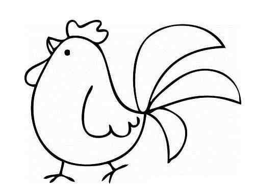 鸡怎么画简笔画 公鸡怎么画_公鸡简笔画画法步骤教程