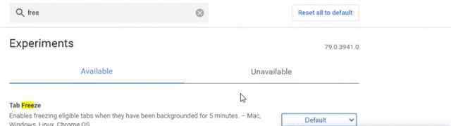 79中 谷歌在Chrome 79中测试Tab Freeze功能