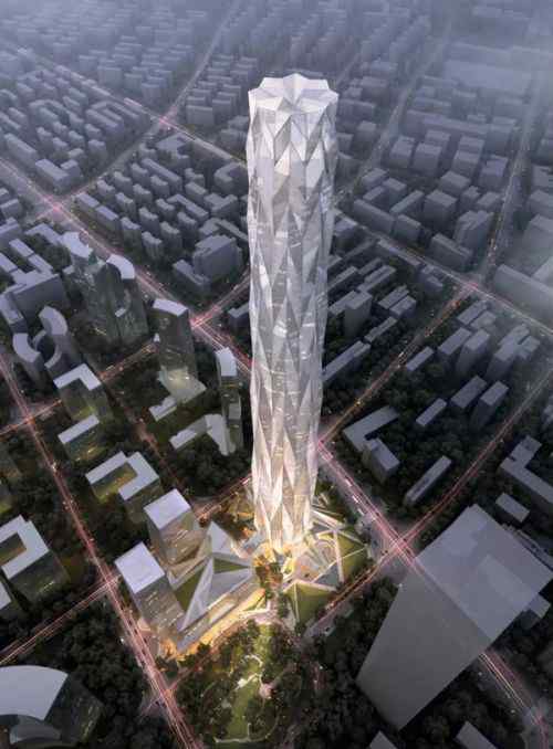 世界第二高楼 成都拟建第一高楼 还在建设中的蜀峰468效果图成世界第二高楼