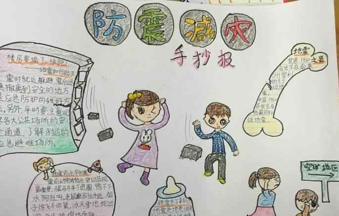 抗震救灾手抄报 防震减灾手抄报简单又漂亮