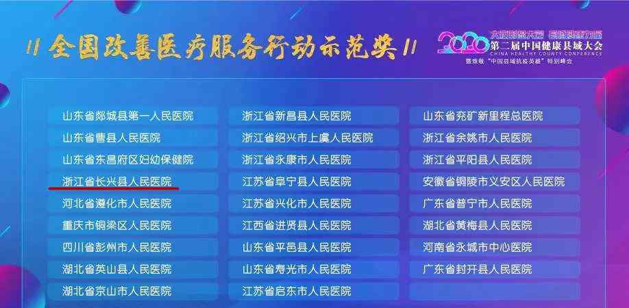 长兴县人民医院 长兴县人民医院：又获奖啦！（内附省城专家排班）