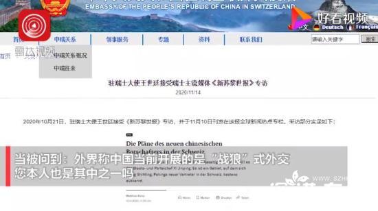 被问是不是战狼 驻瑞士大使驳斥 他到底说了什么