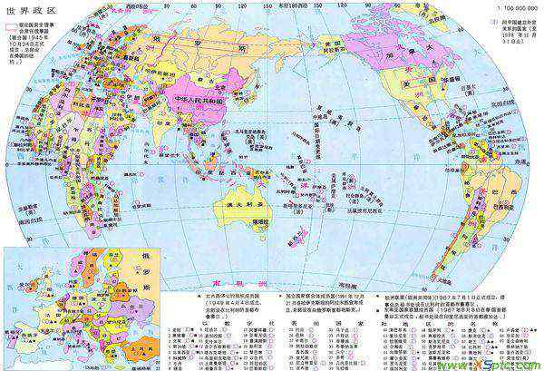 世界地图东南亚 求世界各国地理分区的完整地图和国家名称!