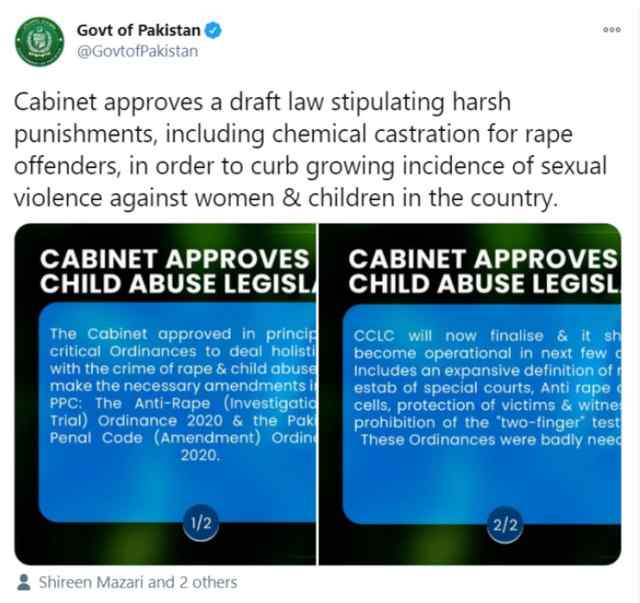巴基斯坦批准化学阉割强奸犯 印度为何不淡定了？网友提建议