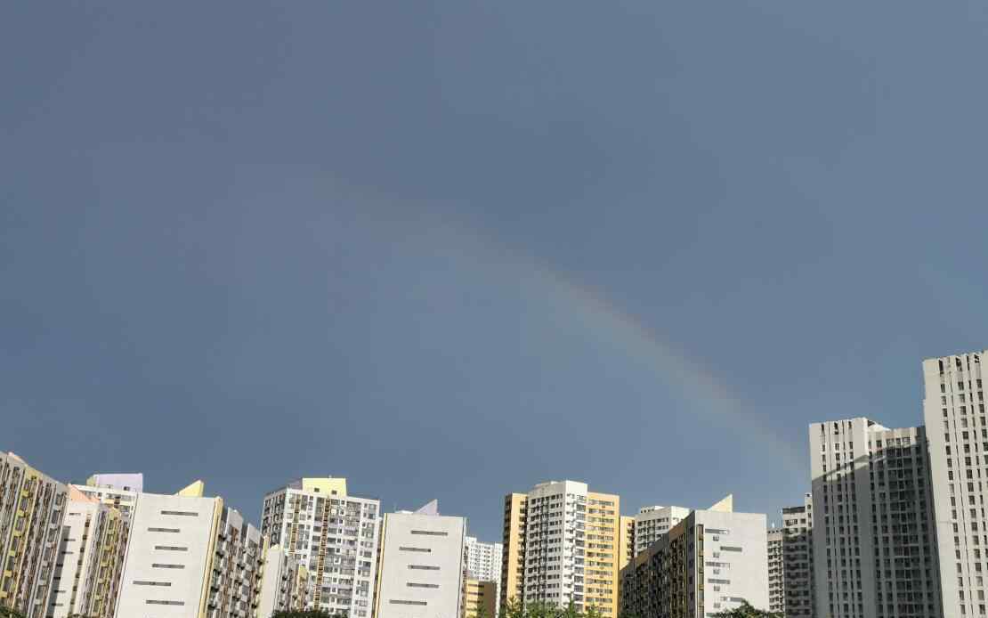 双层彩虹 市区降雨结束 雨后泉城出现超大双层彩虹