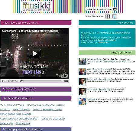 音乐搜索引擎 Musikki.com：一个新的音乐搜索引擎