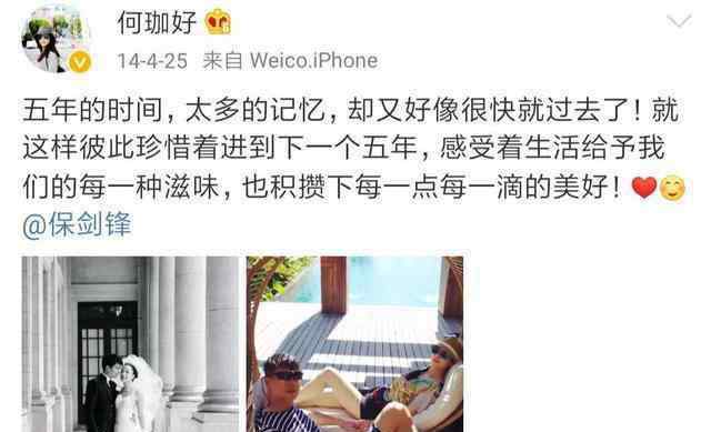 何珈好年龄 保剑锋娶了比自己大6岁的何珈好，结婚10年恩爱如初零绯闻