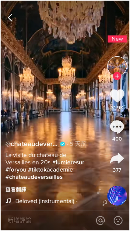 法国凡尔赛宫入驻TikTok 短视频让博物馆重新走红