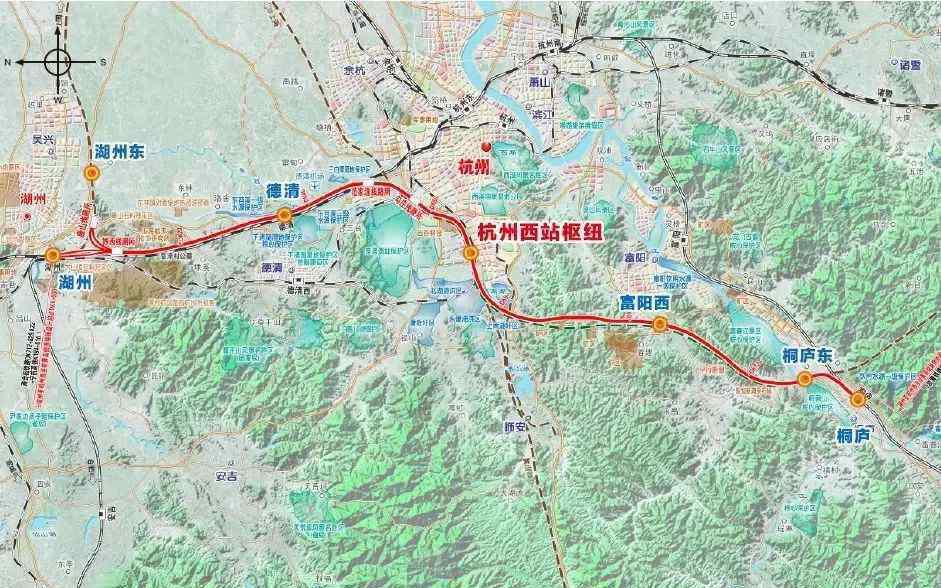 宁杭高铁线路图 线路图来了！湖杭铁路开建，未来与杭黄高铁相连