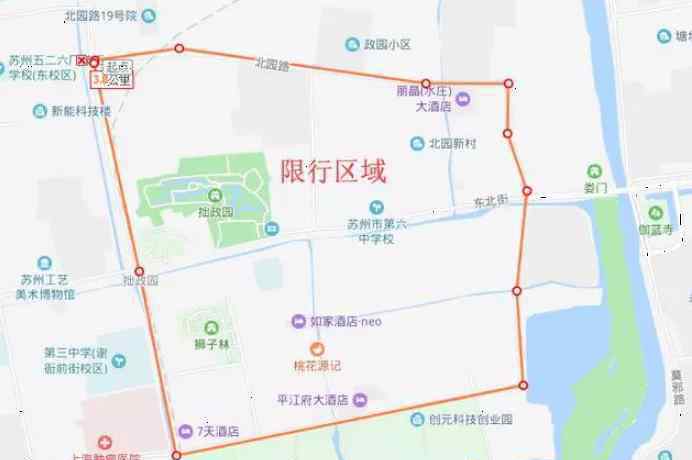 苏州五卅路 2019苏州古城东北片区交通管制+限行时间路段