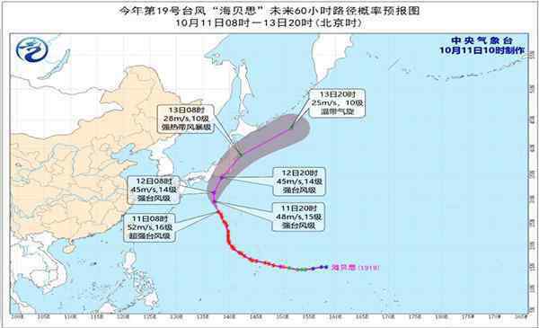 台风海贝思 最新台风海贝思路径概率图2019