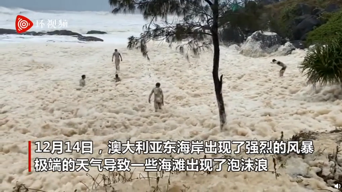 澳大利亚海岸出现咖啡色泡沫海浪 能把人整个淹没！网友拍下现场画面