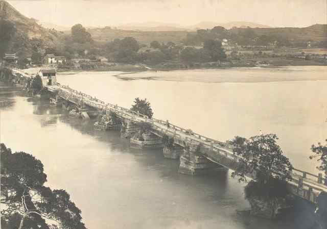 漳州江东桥 1900年福建漳州老照片 十大名桥之江东桥今夕对比照
