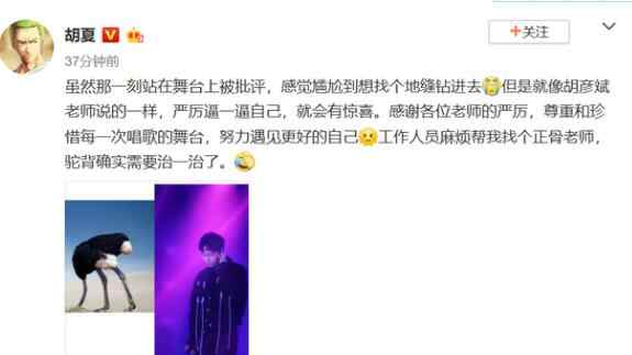 郝雷 胡夏被说像商演怎么回事 天赐的声音鉴音团郝雷评价有点毒