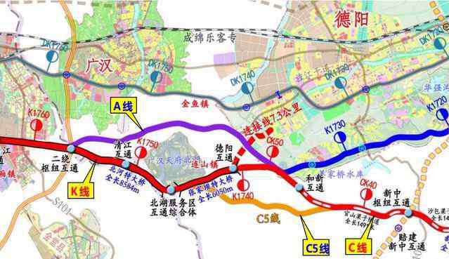 g5高速 G5京昆高速公路绵阳至成都段扩容工程工可路线详细走向