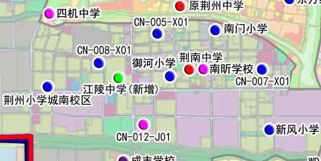 江陵中学 荆州城南片区2030年学校布局：江陵中学迁入，新增3所完全小学