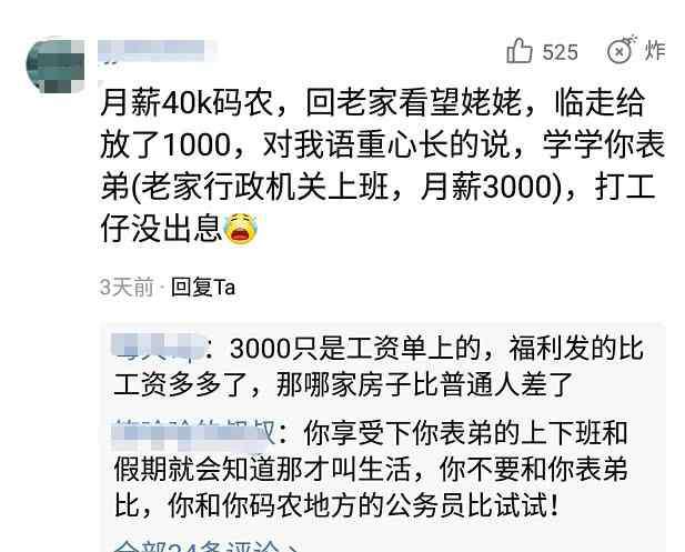 男的考公务员真没出息 月薪40K码农，被家人觉得不如月薪3K公务员，直言打工没出息