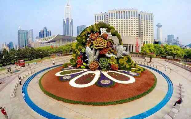球菊 上海用上千万盆彩花喜迎国庆，三座巨型立体花坛今揭开面纱