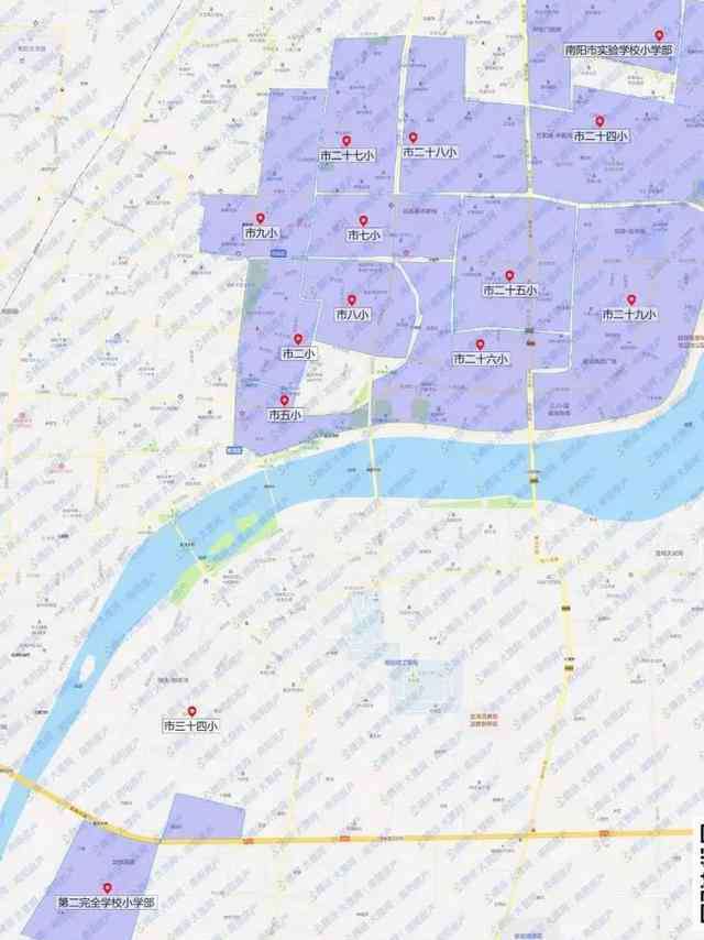 南阳市市区地图 2020南阳市中小学招生在即！附南阳市「2019」学区划分地图参考（市直中小学）