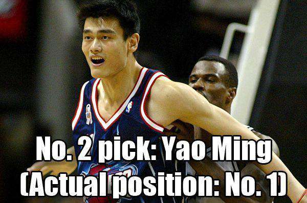 nba2002年选秀 重排02年NBA选秀：姚明屈居榜眼 前十名居然没有一个后卫