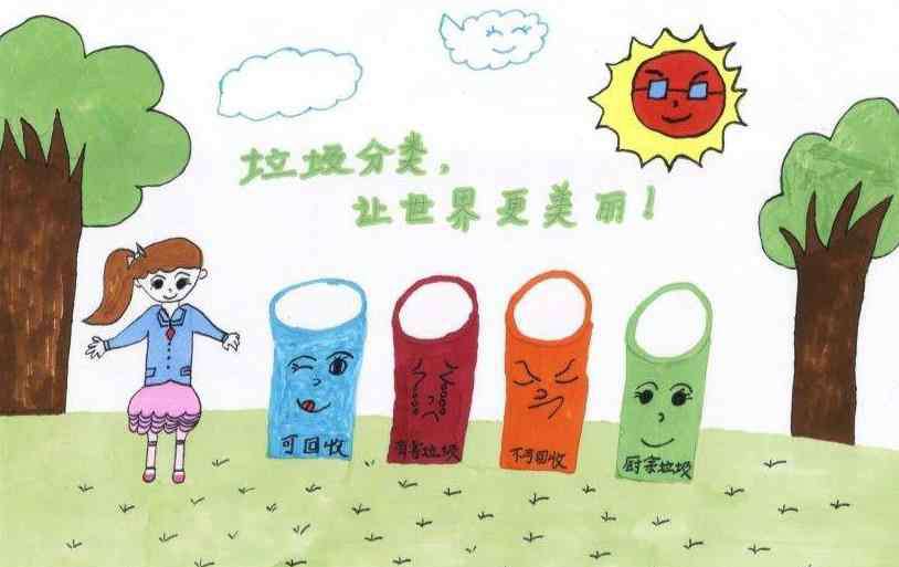 环保画简单又漂亮 垃圾分类保护环境绘画简单又漂亮