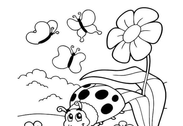 七星瓢虫简笔画 叶子上的七星瓢虫简笔画图片_瓢虫儿童图集