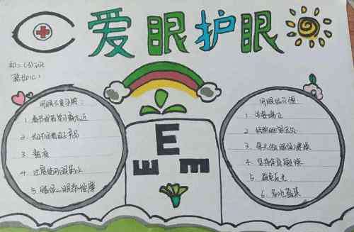 防控近视手抄报爱护眼睛防控近视手抄报全国爱眼日手抄报资料