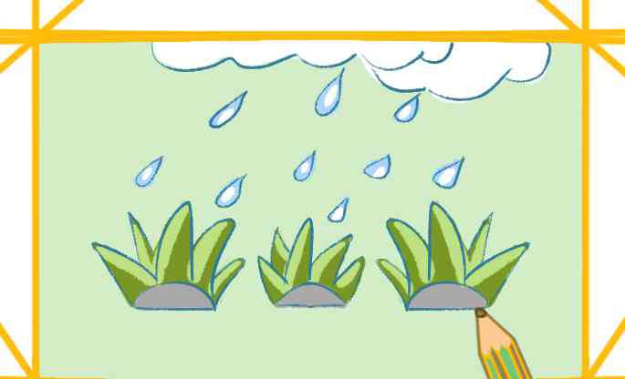下雨简笔画 下雨的情景上色简笔画要怎么画