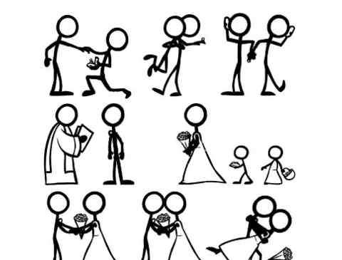火柴人刀影画法 火柴人造型的简笔画图片_几个火柴人