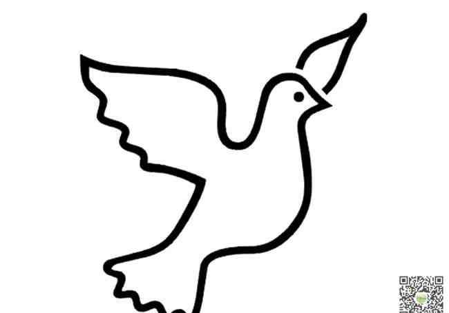 和平鸽的画法飞翔的和平鸽儿童简笔画图片和平鸽儿童绘画作品图集