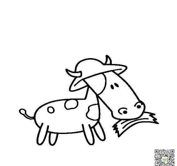牛吃草图片 牛吃草简笔画图片_牛吃草儿童绘画图集