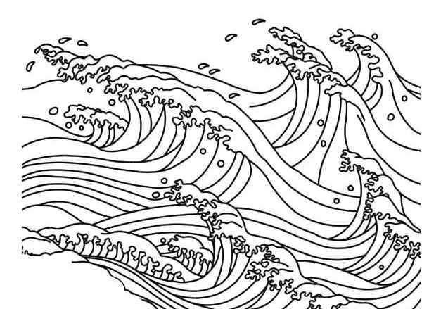 大海简笔画 儿童大海景色简笔画-波涛汹涌