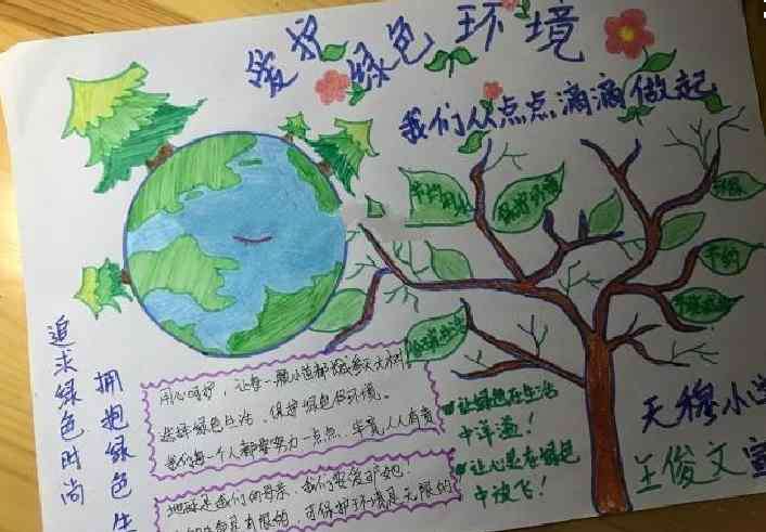 低碳生活从我做起手抄报 绿色环保低碳行动手抄报画画图片