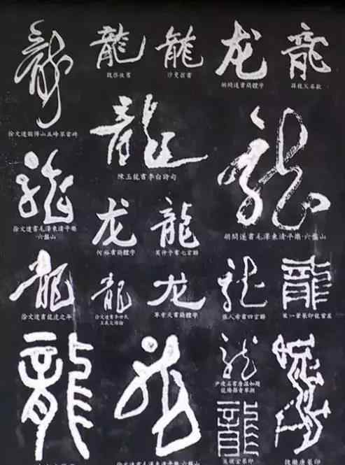 龙的100种写法图片书法大家龙字的多种写法