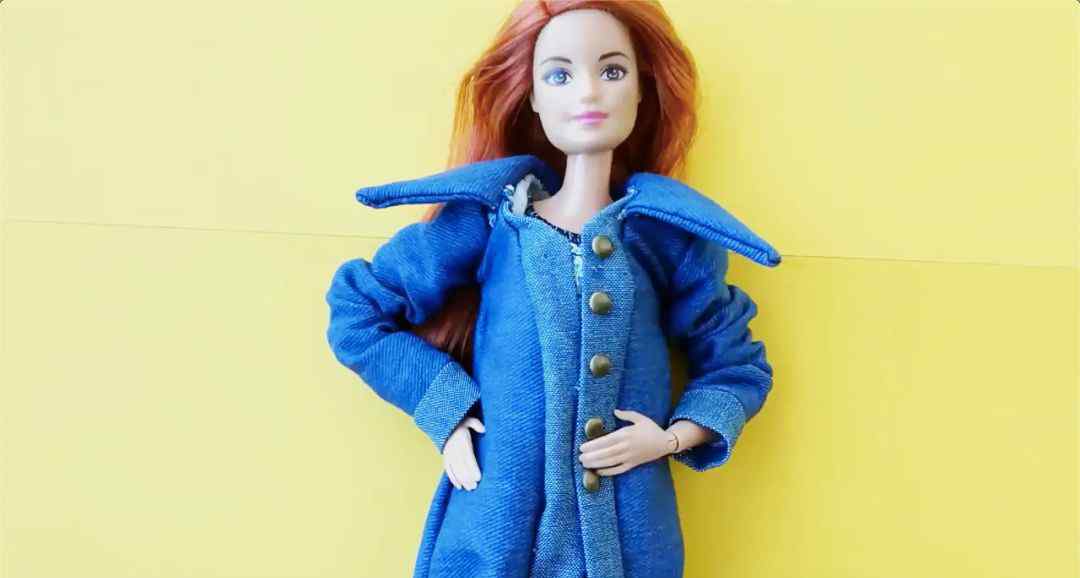 做芭比娃娃的小外套 【衣服】手把手教你给芭比娃娃做一件牛仔夹克外套！