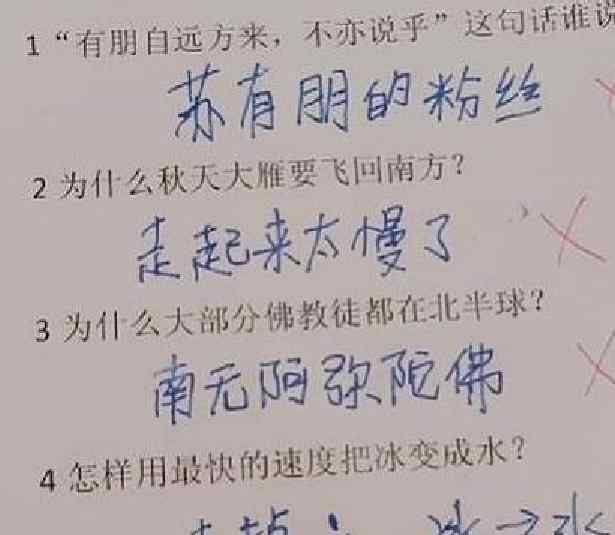 小学生奇葩搞笑作业 小学生“奇葩考卷”火遍网络，老师直呼人才，爸妈爆追5条街