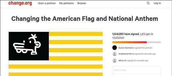 美百万网民请愿要换国旗和国歌