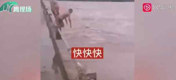 四川乐山近10人组团洪水中游泳 跳入汹涌的洪水中冲浪