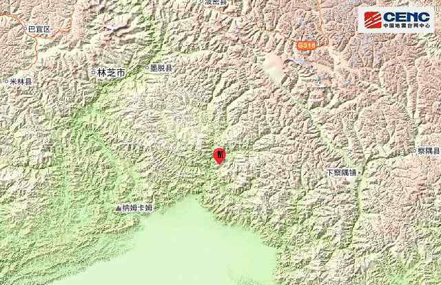 西藏林芝市察隅县发生3.0级地震 震源深度12千米