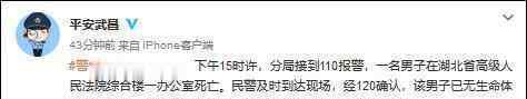 警方通报湖北高院副院长死亡案 警方通报全文