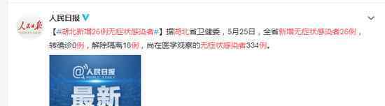 湖北新增26例无症状感染者 具体是啥情况?