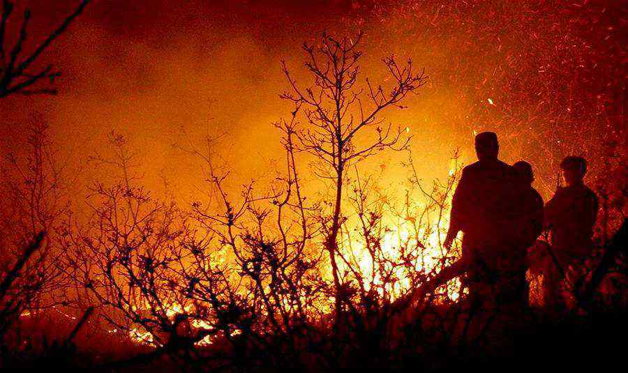 内蒙古森林大火已超万顷 整个火场还有断断续续的火线