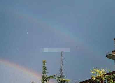 雷雨过后北京天空再现双彩虹 画面太美了