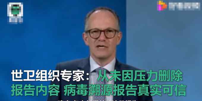 世卫组织专家称从未因压力删除报告内容 还提了个建议