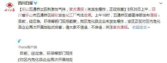 官方通报四川乐山疑似化工厂泄漏 到底发生了什么