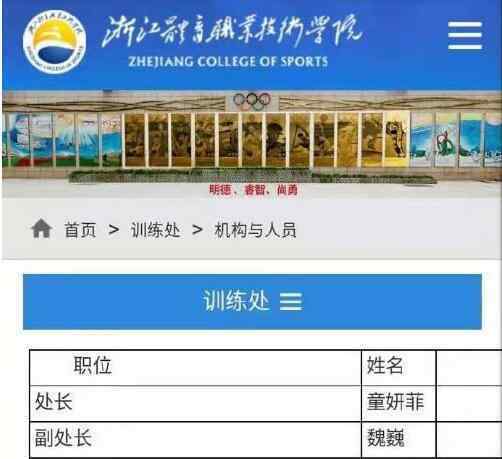 孙杨任浙江体职院训练处副处长 具体情况